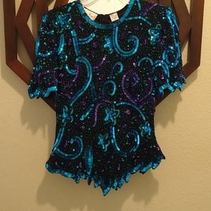 Vintage Laurence Kazar Sequin Top